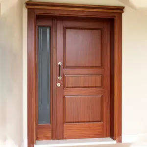 Automatic Latest Design Modern Exterior Doors Main Entrance Wooden Door