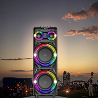 Altavoz Profesional Inalámbrico de 12 Pulgadas con Doble Supergraves, Bluetooth 5.0, Manos Libres, para DJ, Karaoke, con Luces RGB, para Exteriores, 150W