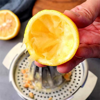 Handmatige citruspers van roestvrij staal met ingebouwde zeefbak, duurzame sapcentrifuge voor sinaasappel, citroen, limoen en verse sappen