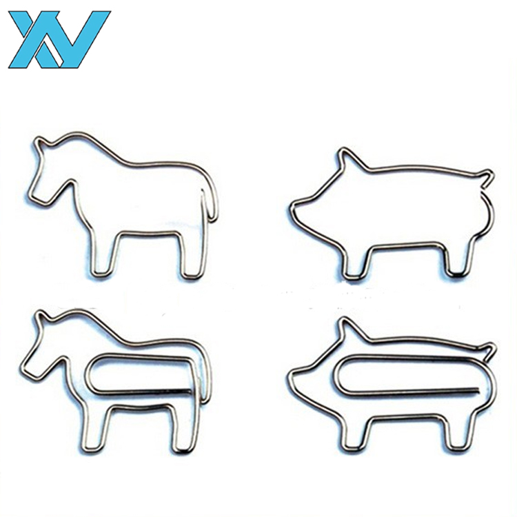 Рекламные подарки с логотипом на заказ, металлические, из нержавеющей стали, серебряные, маленькие, животные, лошадь, свинка, корова, бумажные зажимы