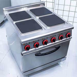 Cocina Comercial de 4 Placas, <span class=keywords><strong>Horno</strong></span> Eléctrico para Restaurante, Placa Caliente HELAXEN de Acero, Cocina Eficiente de 2100W, Fácil de Limpiar - Product Image 2