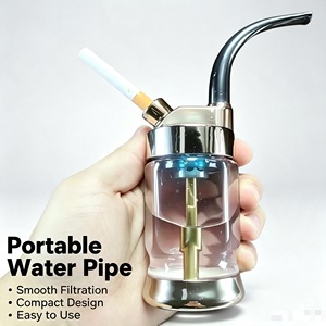 Cachimba de Vidrio con Sistema de Filtrado Integrado, Boquilla con Filtro Doble, Pipa de Agua Portátil para Uso Diario - Product Image 6
