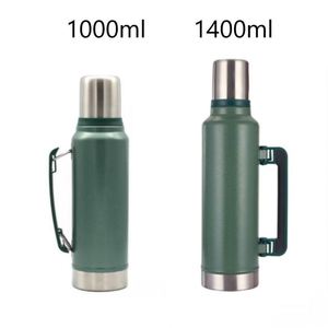 Large Capacity <b>Hot</b> Water Bottle Handle Wall Insulated Vacuum Canteen Bottle for Hiking Water Bottle Stainless Steel - Product Image 3