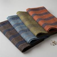Kain Linen Murni Ramah Lingkungan, Dicuci Pasir, Benang Lembut, Tekstil Bergaris untuk Kemeja Musim Panas dan Busana Boho