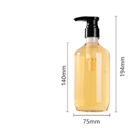 Flacon de shampooing en plastique PET luxueux de 500 ml avec pompe, adapté pour le gel douche, la lotion, la lessive et les produits capillaires