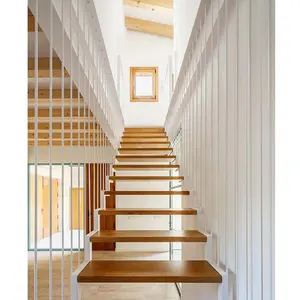 La meilleure Installation de marbre sur des escaliers intérieurs en bois de fer, balustrade intérieure de Villa, escalier flottant de Stringer caché