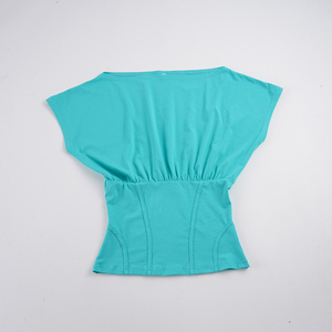 Camiseta Elegante de Color Sólido con Hombros Descubiertos y Cintura Ajustable con Lazos para Mujer - Product Image 2