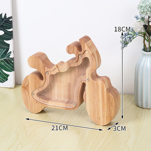 <span class=keywords><strong>Tirelire</strong></span> personnalisable en bois et acrylique pour enfants, motif dessin animé mignon (lettre de l'alphabet, animal), pour économiser de l'argent et organiser les pièces de monnaie - Product Image 3