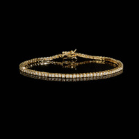 Bracelet tennis en cuivre serti de moissanite étincelante, taille brillant rond, 2 mm, zircon, chaîne tennis effet cristal de glace pour femme