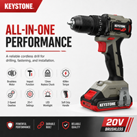 Perceuse à percussion sans fil 20V lithium-ion, 2 vitesses, moteur sans balais, mandrin sans clé 13 mm, couple maximal 60 Nm