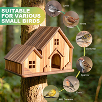 Nichoirs à oiseaux en bois personnalisés, petits nichoirs en bois pour l'extérieur avec un espace spacieux, grand nichoir en bois avec support