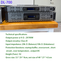 Amplificateur numérique 800W à faible distorsion et longue durée de vie, équipement standard pour les systèmes audio de grands banquets et de conférences