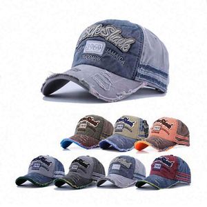 Gorra de Béisbol de Algodón de 6 Paneles al por Mayor, con Logotipo Bordado Personalizado, Gorra de Béisbol Vintage con Efecto Desgastado para Unisex - Product Image 1