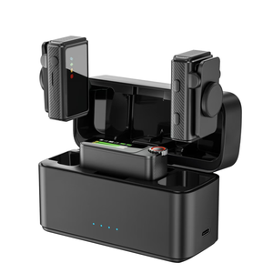 Không dây kép Lavalier condenser micro tiếng ồn hủy bỏ omni-directional Clip on mic 2.4 Gam cho điện thoại vlog người bán hàng tốt nhất - Product Image 1