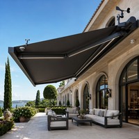 Auvent rétractable de luxe sur mesure OEM avec télécommande, cadre en aluminium pour villa, jardin, usage extérieur