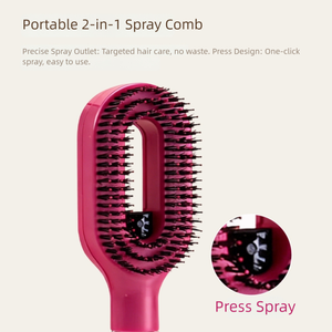 Brosse à cheveux multifonctionnelle 2-en-1 avec pulvérisation d'huile essentielle liquide, atomisation à un clic pour des cheveux volumineux et soignés, idéale pour le dessus de la tête - Product Image 2