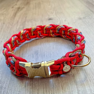 550เพอร์โรปลอกคอสัตว์เลี้ยงส่วนบุคคลแบบทนทานพร้อมฮาร์ดแวร์สายจูงเชือกพาราคอร์ดแบบถักแบบเก่า - Product Image 5