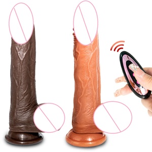 <span class=keywords><strong>Dildo</strong></span> <span class=keywords><strong>Realistico</strong></span> Telescopico Elettrico Personalizzato, Morbido, Ecologico, 100% Impermeabile, con Vibrazione e Controllo Remoto per Donne - Product Image 1