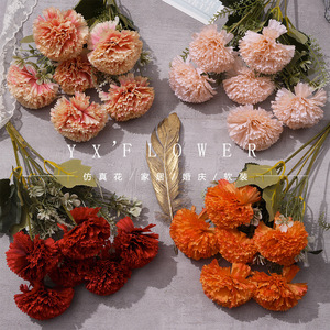Fleur d'hibiscus artificielle en soie Yixuan, 6 têtes, couleurs mélangées, décoration de mariage, fabrication artisanale par moulage par injection - Product Image 3