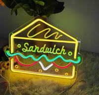 Enseigne Néon LED Décoration d'intérieur pour Beer Burger Shop 3D UV Imprimé Neon Light Outline Art Acrylique Enseigne Néon Transformateur Alimentation