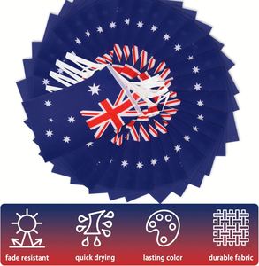 Drapeau de l'Australie en guirlande, mini-drapeaux australiens, bannière à double face, pliable, en polyester, drapeaux nationaux - Product Image 4