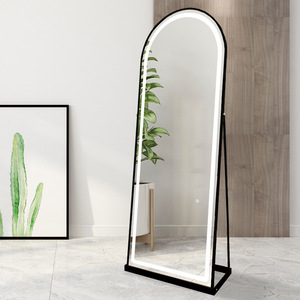 Estación <span class=keywords><strong>de</strong></span> espejo <span class=keywords><strong>de</strong></span> longitud completa ajustable <span class=keywords><strong>con</strong></span> luz LED dorada, muebles <span class=keywords><strong>de</strong></span> estilo <span class=keywords><strong>para</strong></span> salón <span class=keywords><strong>de</strong></span> <span class=keywords><strong>belleza</strong></span>, sala <span class=keywords><strong>de</strong></span> estar, espejo <span class=keywords><strong>de</strong></span> salón - Product Image 1