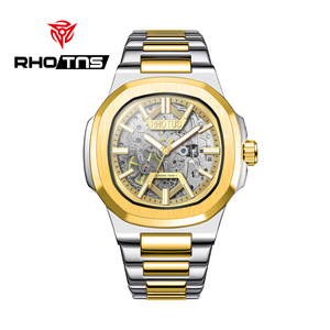 RHOTNS 5045 <span class=keywords><strong>Montre</strong></span> mécanique pour homme de haute qualité, étanche, dorée, mode, luxe - Product Image 5