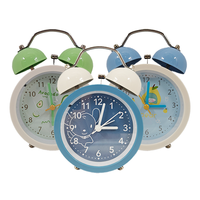Horloge de table à quartz traditionnelle de 3 pouces, petite, à double cloche, série fruits, affichage analogique à aiguilles, pour Noël