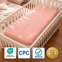 Sábana Ajustable de Gasa Crepé de Algodón Puro OEM ODM para Cuna, Ropa de Cama para Bebé para Todas las Estaciones, Esquinas Elásticas, Venta al por Mayor Directa de Fábrica Personalizada
