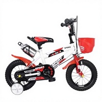 Vélo pour enfants 12 pouces en acier au carbone avec frein à câble, pédale ordinaire, vitesse unique, roues d'apprentissage, panier en plastique, pour garçons/filles de 4 à 8 ans