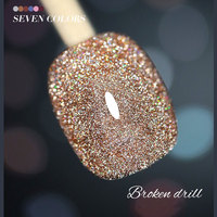Vente en gros de vernis à ongles en gel uv organique, brillant, diamant cassé, disco, paillettes réfléchissantes