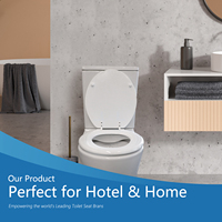 Abattant de toilette en MDF blanc de 17 pouces, fermeture douce et déverrouillage rapide, couvercle de toilette en bois pour salles de bain modernes, pour maisons, hôtels et appartements