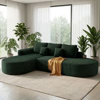 Canapé en tissu sans armature, design moderne courbé, pour salon, assise profonde, mousse à mémoire de forme compressée, ensemble modulaire sectionnel, sans assemblage