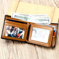 Dompet Pendek Pria Kulit Sapi Asli RFID Blocking Multi Slot Kartu Dompet Kulit Asli Tempat Kartu Penggunaan Sehari-hari CD01