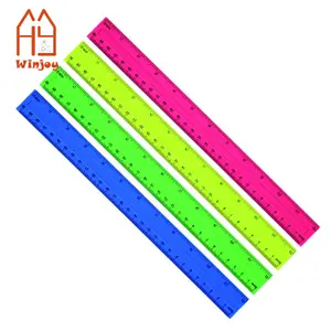 Длинная цветная прозрачная Пластиковая Гибкая линейка длиной 30 см-линейка с дюймами, сантиметрами и миллиметром для детей и учителей