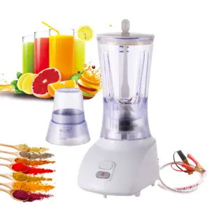 Multifunctional New Design Blender Mixer 2 in 1 with Dry Mill Cup 12V Battery Power Juicer Multifunction Electric Solar Blender