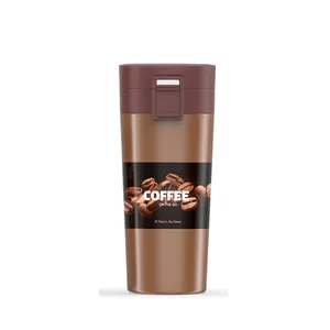 Amazon heiß verkaufen 400ml 14oz Flip Open Deckel Thermoskanne Wasser flasche Büro becher und Tassen Tazza da Caffe