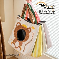 Sac de transport pour chat en toile mignon, sac fourre-tout respirant pour animaux de compagnie avec ouverture pour la tête, pour petits chiens et chats, sac à bandoulière portable pour les voyages en extérieur