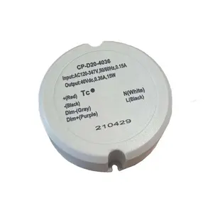 5 Years Warranty Constant Current 250mA 10-15W Round Shape 0-10V Dimming Circular Led Driver