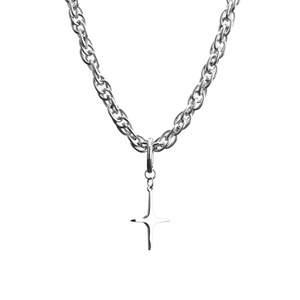 Hot Selling Simple Popular Design <b>Titanium</b> Steel Cross Pendant Necklace Hiphop Silver Plated Unisex's Necklace Trendy Jewelry - Product Image 6