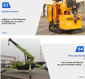 מנוף עכביש זחלי קטן מסוג דריק בעל יכולת סיבוב מלאה במשקל 5 טון עם הנעה הידראולית וגובה הרמה של 8 מטר - Product Image 6