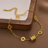 Gelang Minimalis Mewah Terlaris Berlapis Emas 18k Perhiasan Baja Tahan Karat Serbaguna
