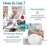 Sistema Inalámbrico de Llamada para Enfermeras - Receptor LED Portátil con Luz Intermitente, Botón de Llamada de Emergencia para Personas Mayores, para el Hogar, Clínica y Hospital