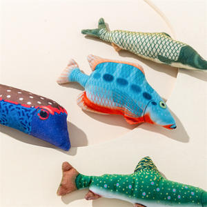 Fabricant vente en gros jouets pour chats poisson marin chat cataire jouet en peluche avec cataire - Product Image 2