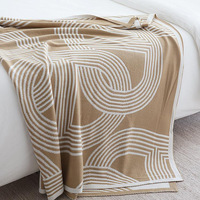 Couverture tricotée style nordique pour la sieste, climatisée, pour bureau et canapé décontracté