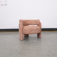 Canapé individuel unique et occasionnel, rembourré en bouclette, luxe moderne, fauteuil d'appoint en velours sherpa pour salon, hôtel