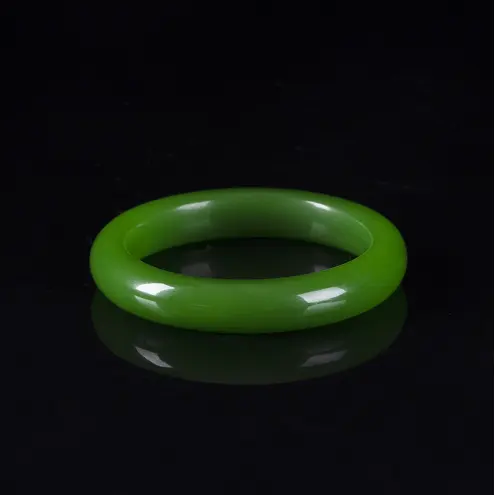 سوار أصلي طبيعي من حجر الكالديكوني الأخضر بحجم 56-64 ملم سوار من حجر اليشم الكريستالي مجوهرات سوار من اليشم الأخضر البسيط الكلاسيكي العصري للرجال