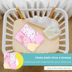 Ensemble de serviettes et débarbouillettes en coton tissé à capuche Spasilk pour bébé, 2 serviettes, 2 débarbouillettes, couleur unie, antimicrobien, écologique, pour la salle de bain - Product Image 5