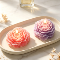 Pfingstrosenförmige Handgemachte Organische Natürliche Aromatherapie-Kerzen Klassische Heimdekoration Romantische Souvenirs Ostern Weihnachten