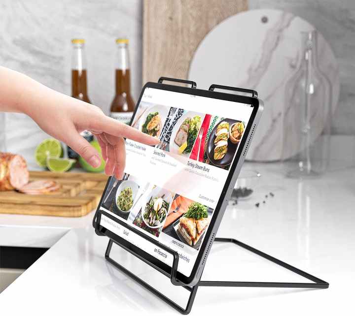 Cook Book Stand Metal Desktop Holder Practical Book Holder Picture Stand Rack for Hold Cookbook Menu